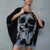tricou cu fermoare asimetric negru damă