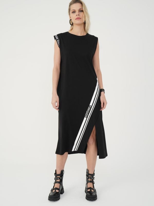 rochie cu fentă neagră damă