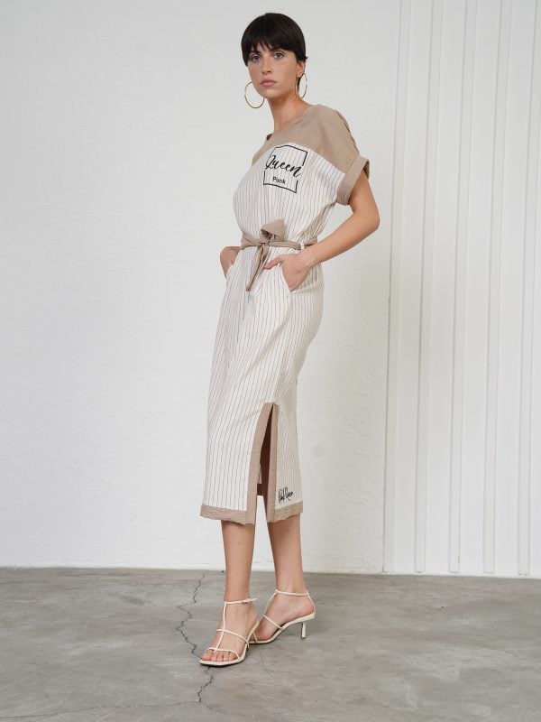 rochie elegantă relaxată bej damă