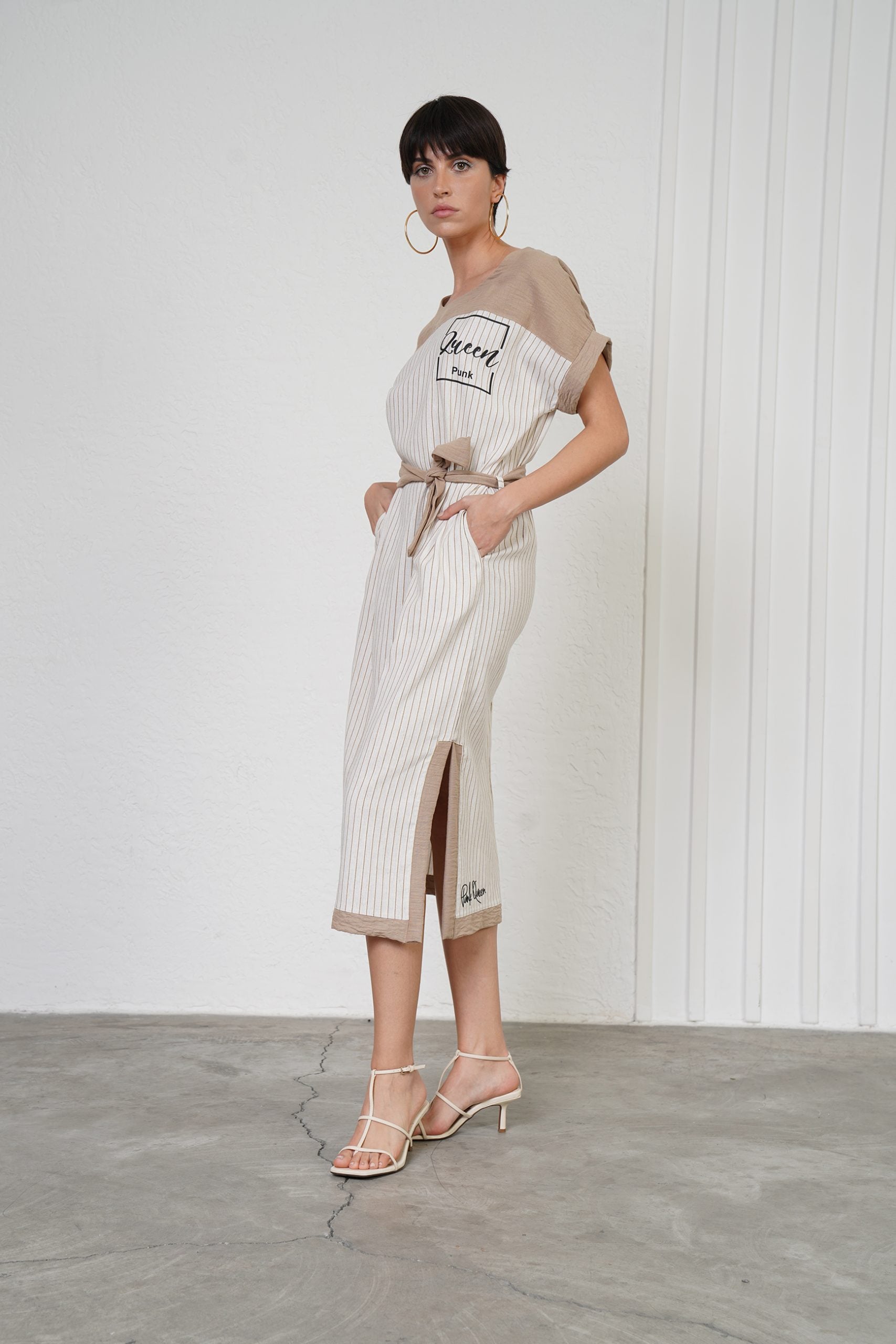 Rochie Elegantă Relaxată M Bej