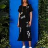 rochie minimalistă urbană neagră damă