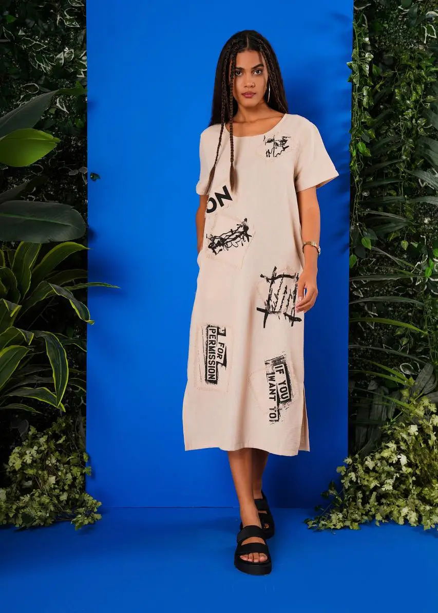 Rochie Minimalista, Urbana, Femei, Bej M