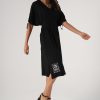 rochie cu cordon în talie neagră damă