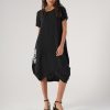 rochie drapată fluidă neagră damă