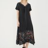 rochie boemă de zi cu zi neagră damă