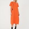 rochie comodă cu buzunare portocalie damă