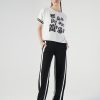 tricou-bluză cu mesaj alb damă