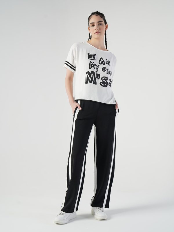 tricou-bluză cu mesaj alb damă