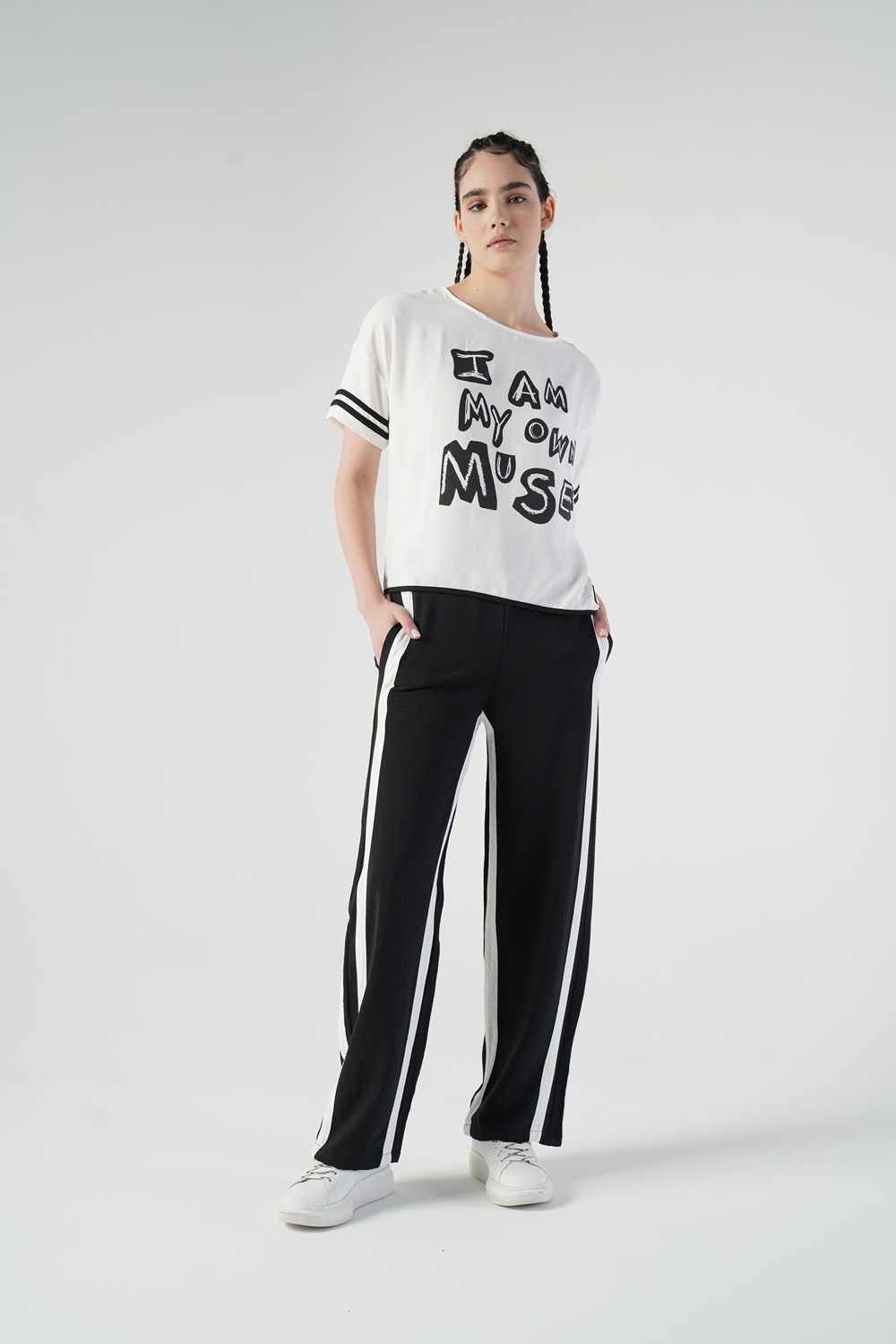 Tricou Bluza cu Mesaj, Femei, Alb M