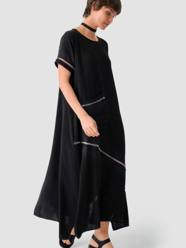 rochie largă asimetrică neagră damă