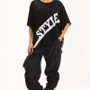 tricou oversized cu print style negru damă