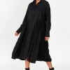 rochie cămașă cu inserții decorative neagră damă