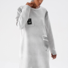 rochie casual cu buzunare și detalii contrast ecru damă