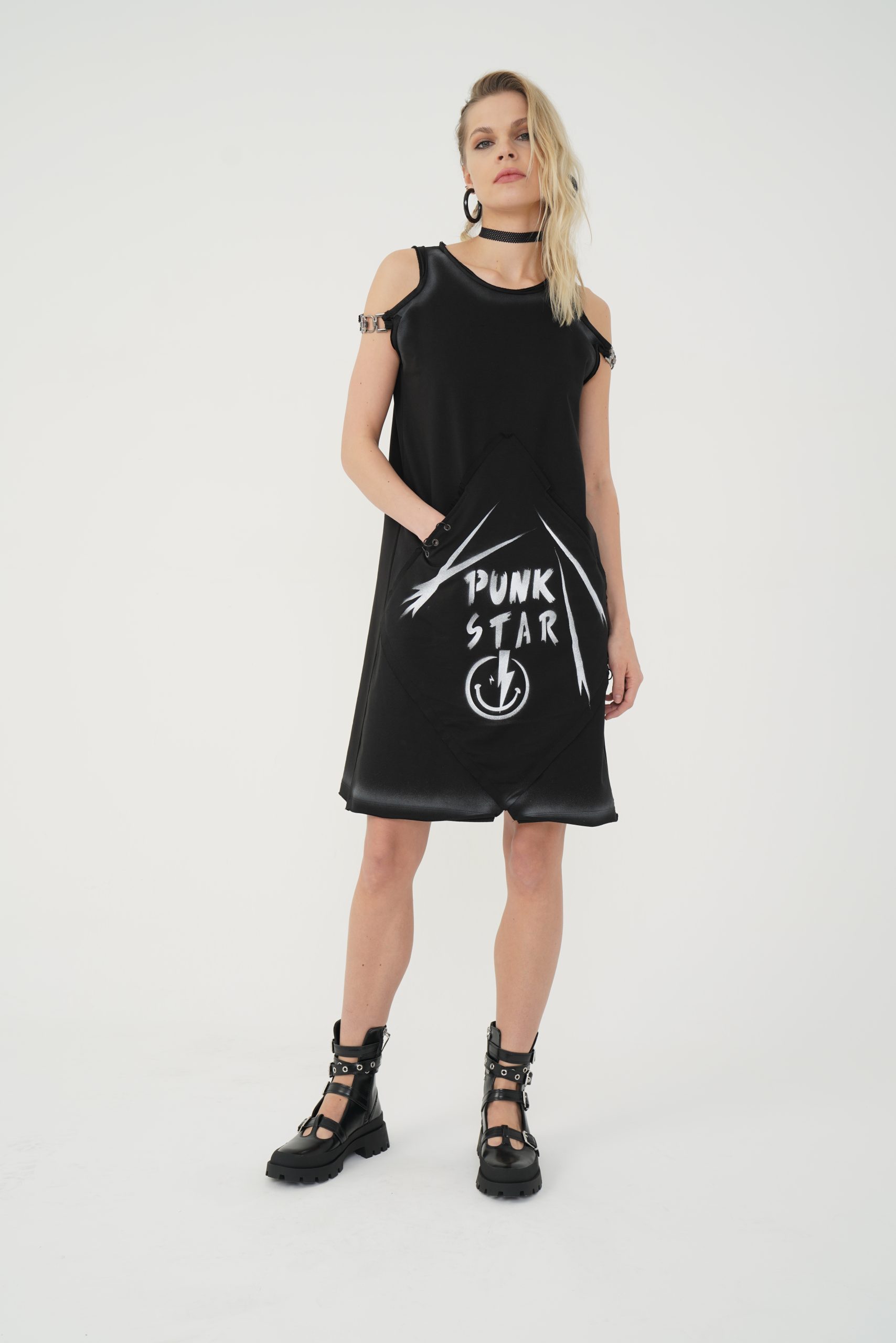 Rochie Punk Urban Neagră XL