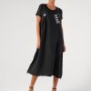 rochie evazată urbană neagră damă
