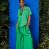 bluză oversize urbană abstractă verde damă