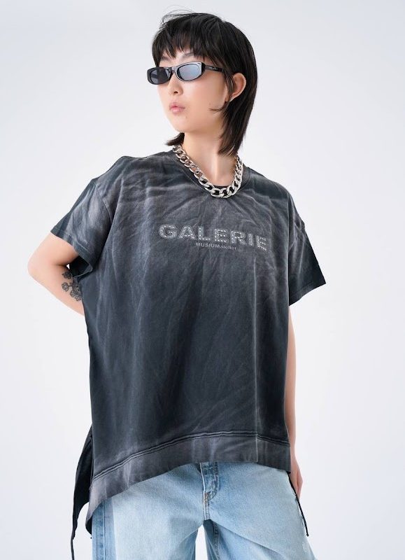 tricou urban cu aspect prespălat antracit damă