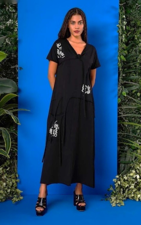 Rochie Urbană Maxi Neagră XL