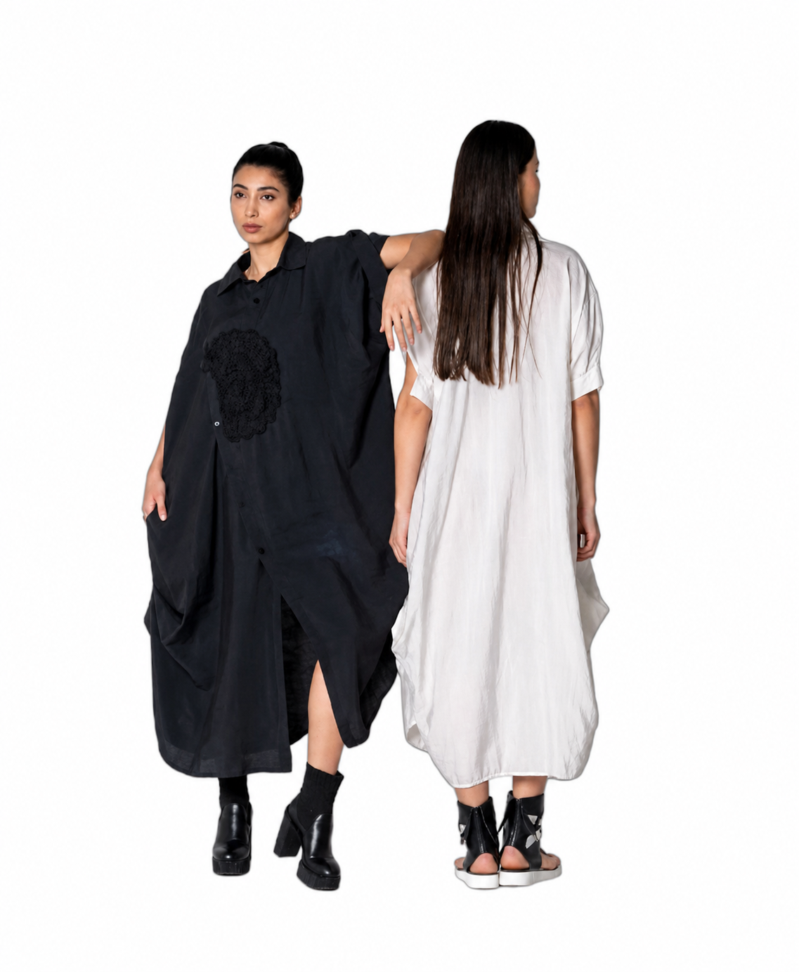 Rochie Oversize Tip Cămașă Neagră 40