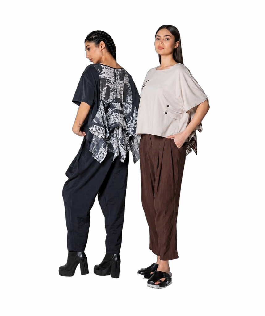 spate fluid cu falduri tricou oversized antracit