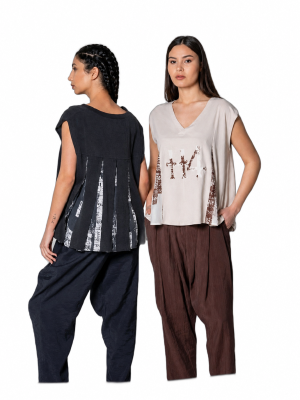 spate cu pliuri tricou oversized antracit