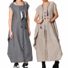 rochie lungă oversize cu accesoriu decorativ bej damă