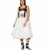 rochie midi oversized lejeră albă damă