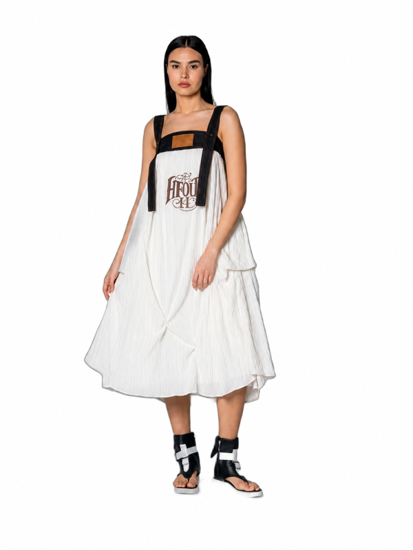 rochie midi oversized lejeră albă damă